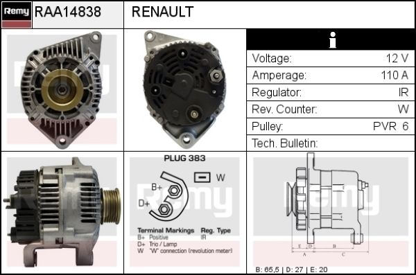 DELCO REMY Generaator RAA14838